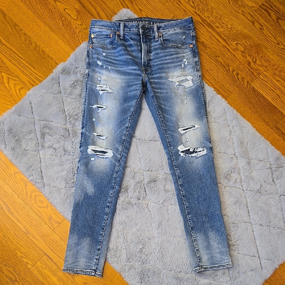 American Eagle Distressed Skinny Jeans, Mens 34X32, NWT